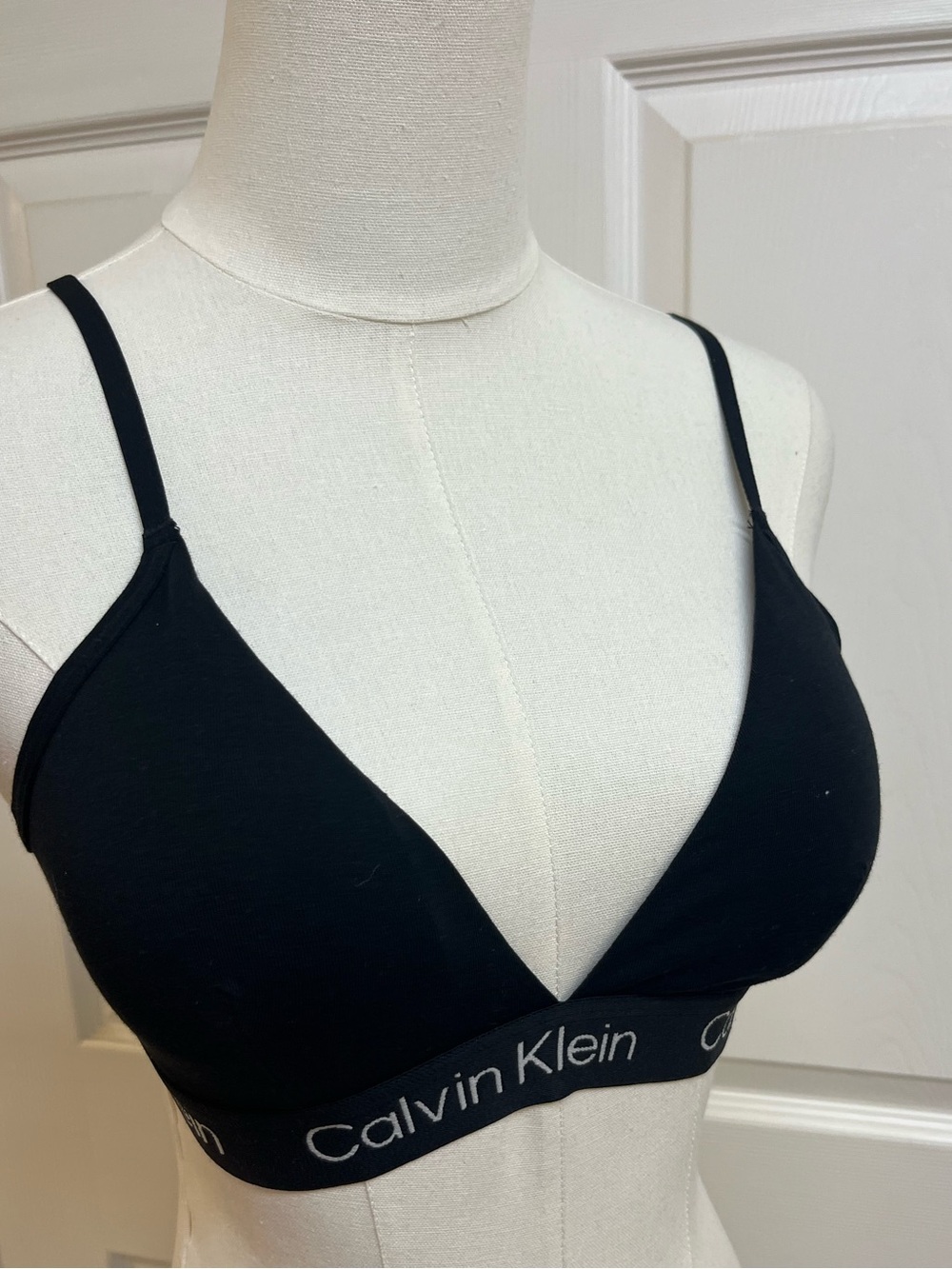 Calvin Klein Black Logo Elastic Triangle Bralette